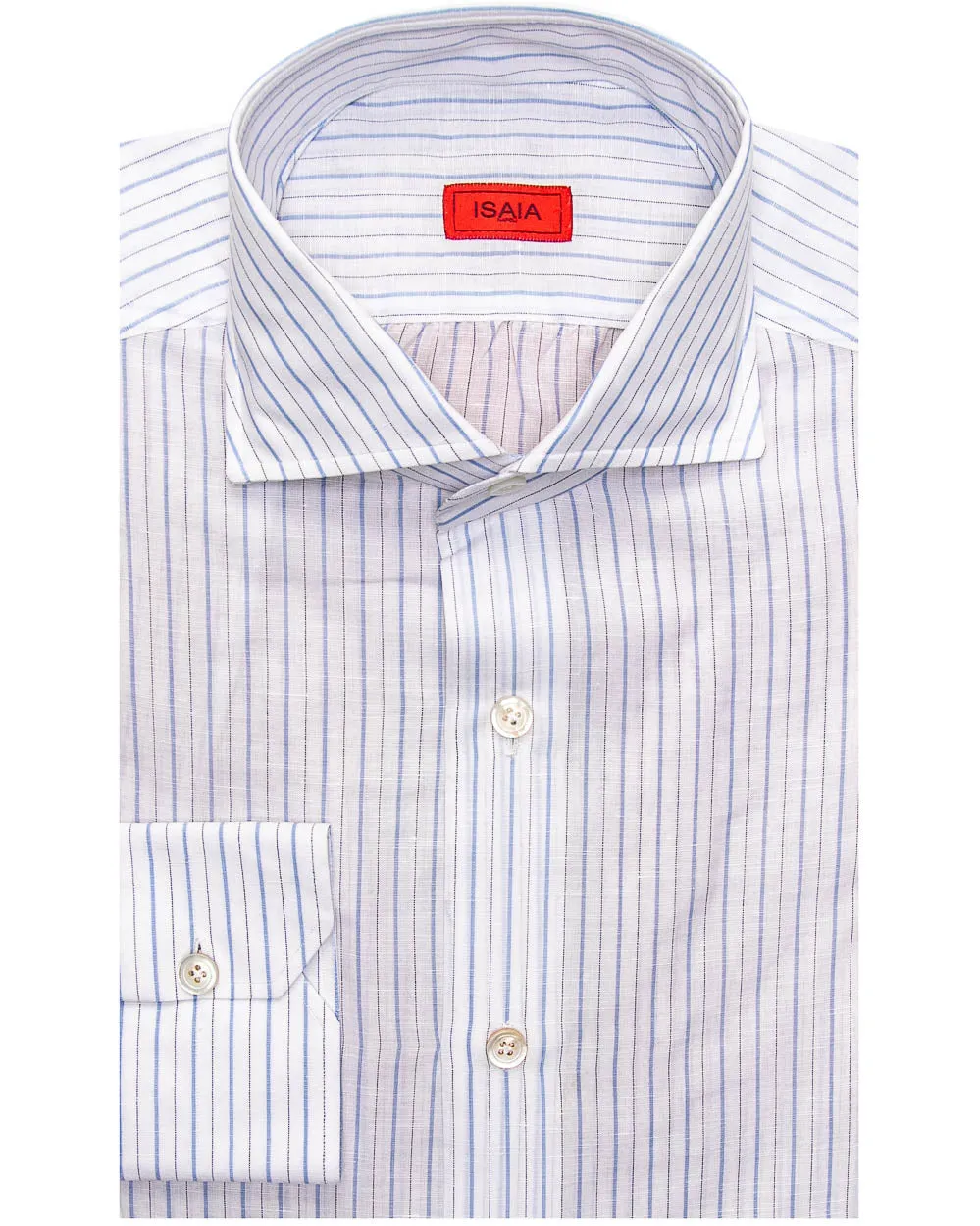 Sky Blue and Navy Striped Dress Shirt