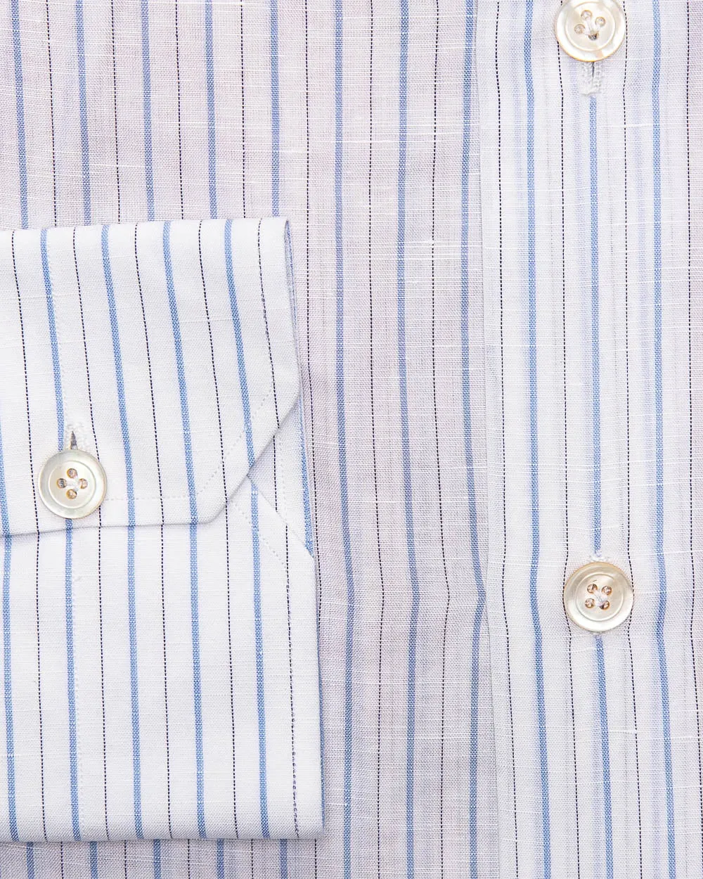 Sky Blue and Navy Striped Dress Shirt