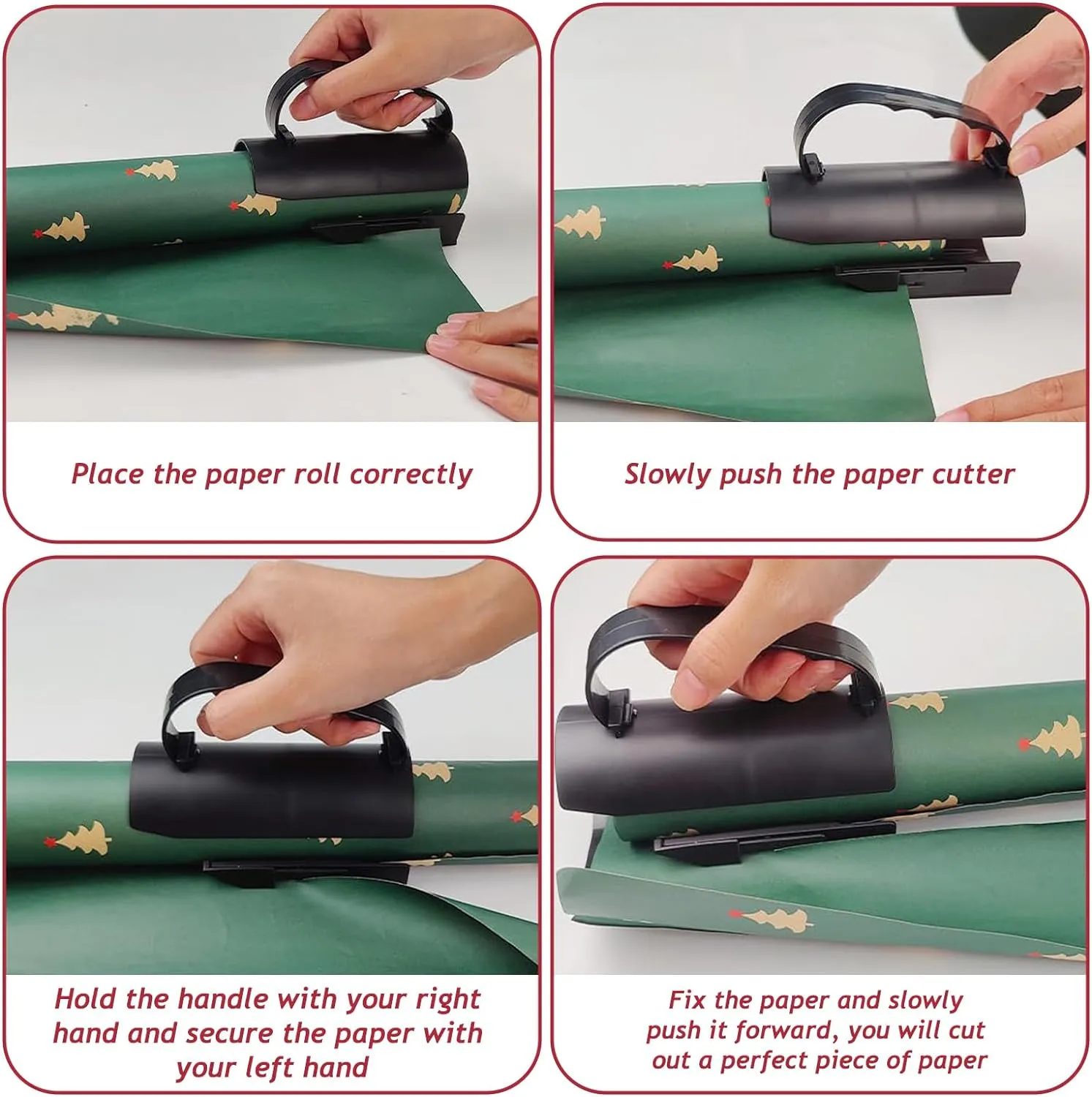 Sliding Wrapping Paper Cutter - Cuts for Gift Wrapping
