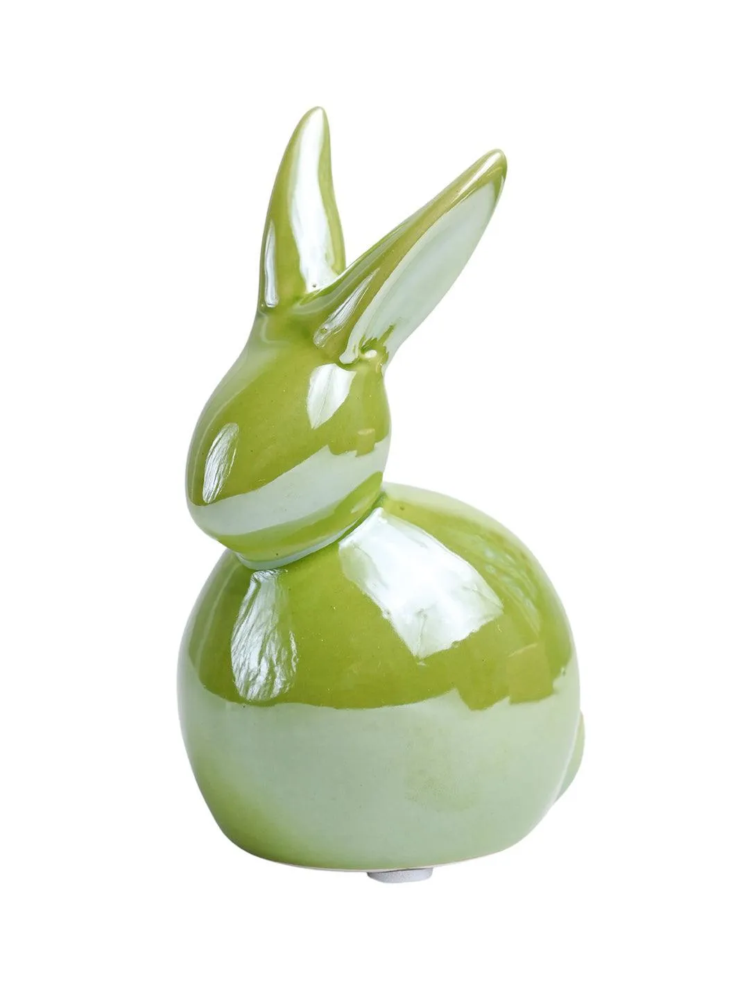 VON CASA Ceramic Decorative Rabbit - Green, Set Of 2