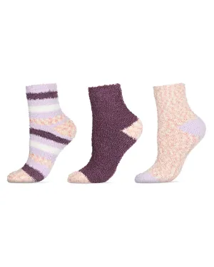 Women's 3 Pair Pack Ombre Stripe Cozy Crew Socks