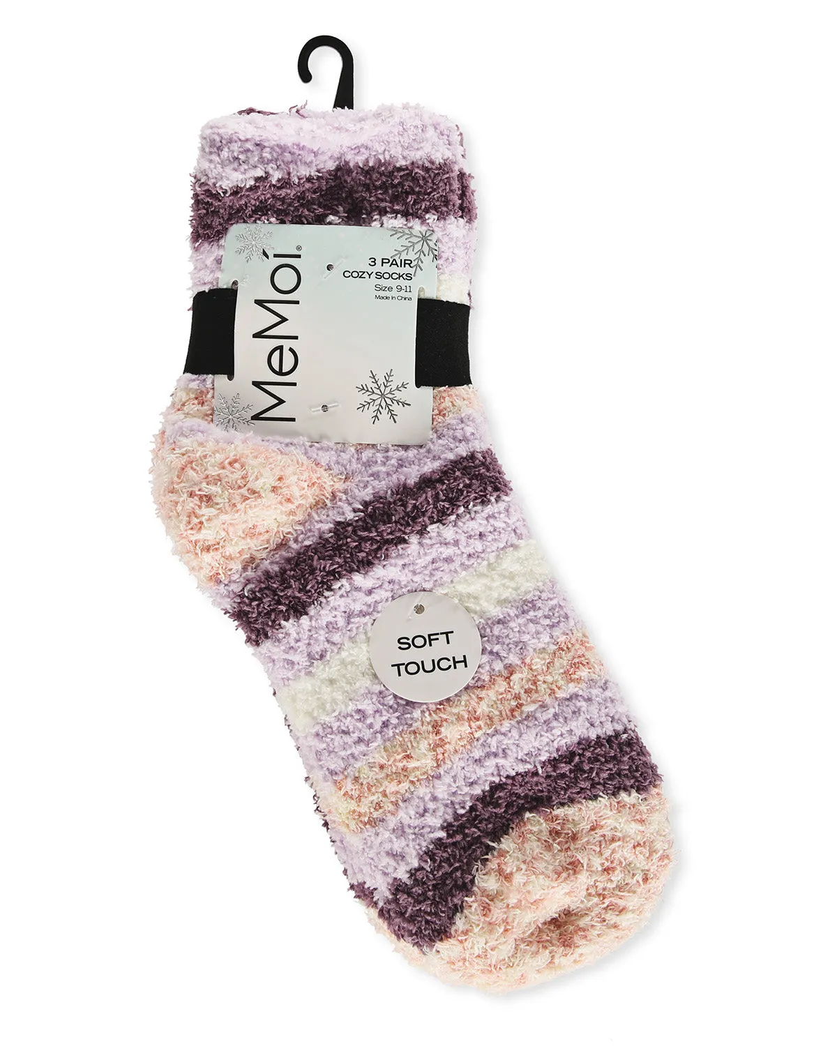 Women's 3 Pair Pack Ombre Stripe Cozy Crew Socks