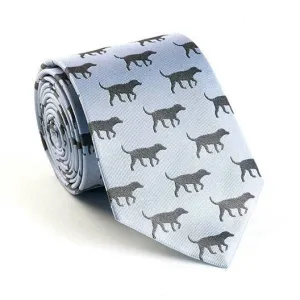 Woven Silk Black Lab Tie - Blue