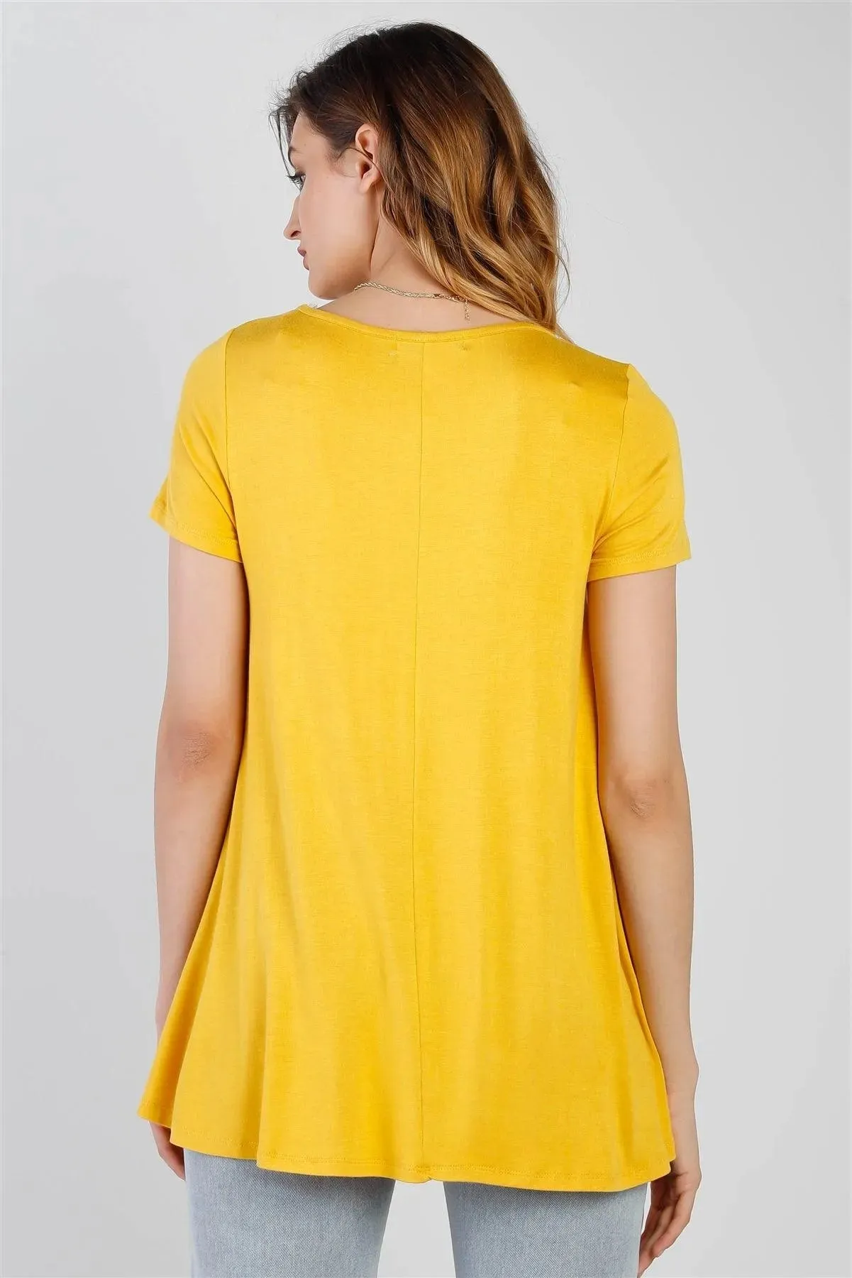 Yellow Short Sleeve Relaxed Fit Top /1-2-2-1