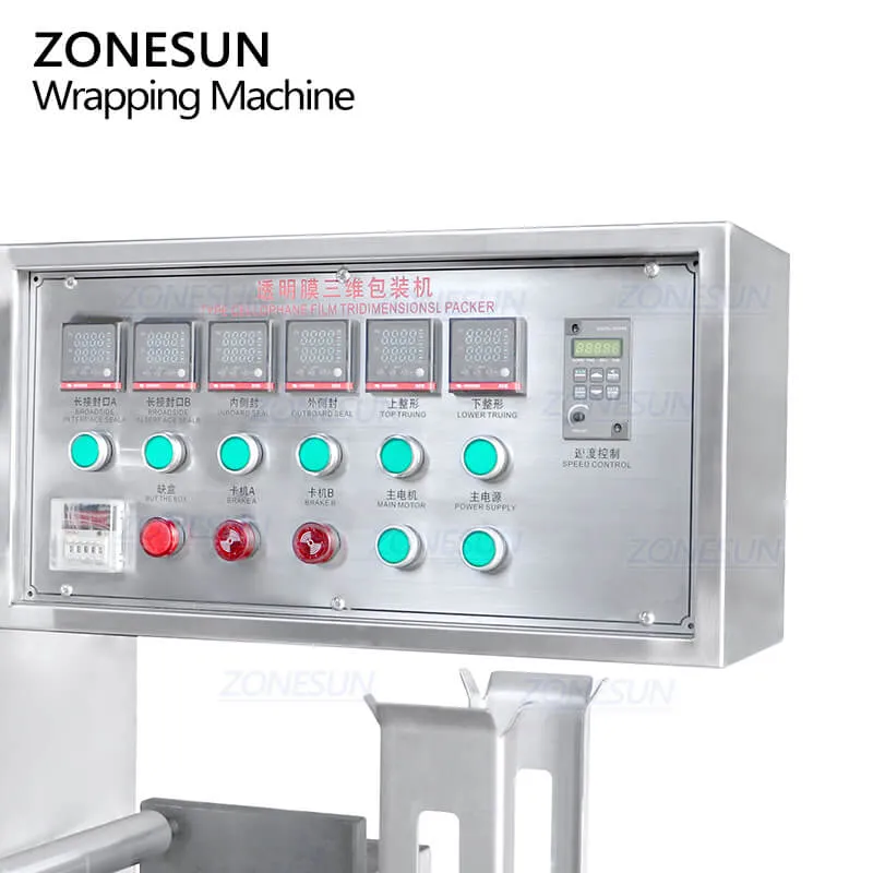 ZONESUN ZS-TD280 Automatic 3D Cosmetics Perfume Cellophane Soap Paper Box BOPP Film Wrapping Packaging Machine With Tear Tape